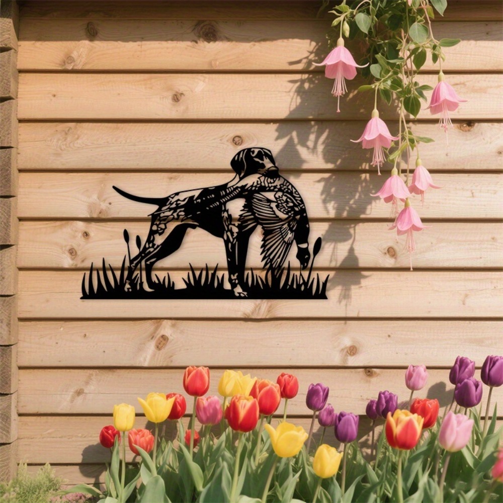 Hunting Dog Outdoor - لوحة جدارية معدنية من CIFBUY بتصميم