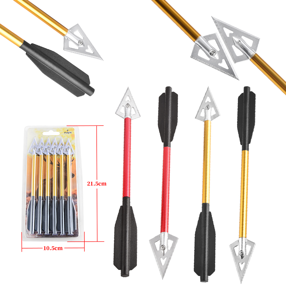 Crossbow Bolt Broadhead - 6/12 قطعة سهم قصير الألومنيوم القوس